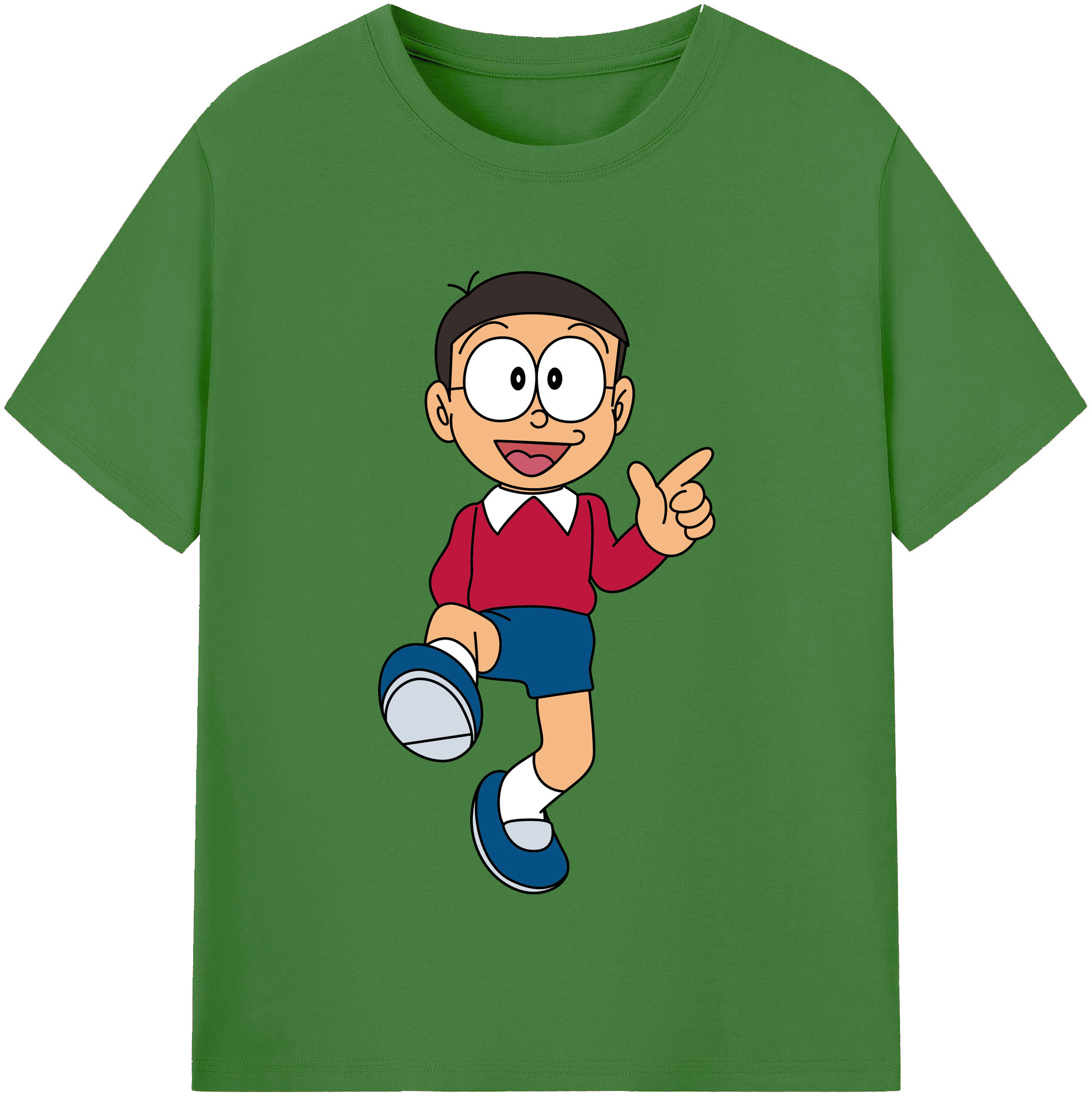（画像用） ドラえもん 野比 のび太 Doraemon Nobita Nobi レディースカジュアルプリントTシャツ（綿100％）